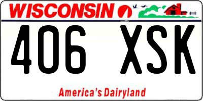 WI license plate 406XSK