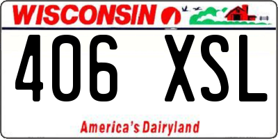 WI license plate 406XSL
