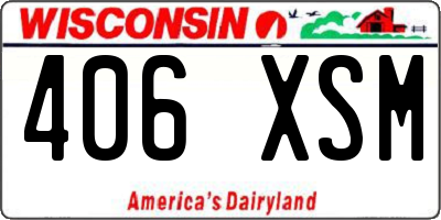 WI license plate 406XSM