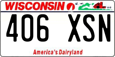 WI license plate 406XSN
