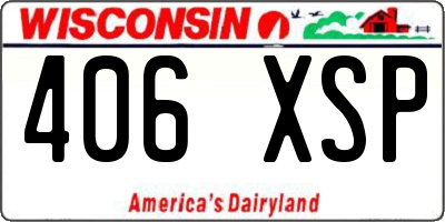 WI license plate 406XSP