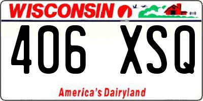 WI license plate 406XSQ