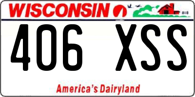 WI license plate 406XSS
