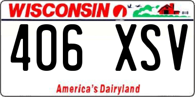 WI license plate 406XSV