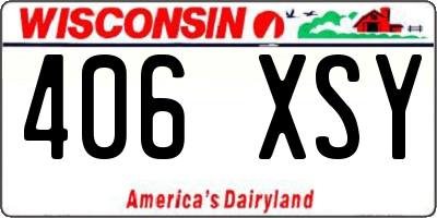 WI license plate 406XSY