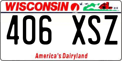 WI license plate 406XSZ