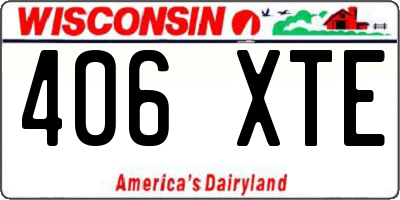 WI license plate 406XTE