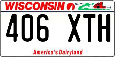 WI license plate 406XTH