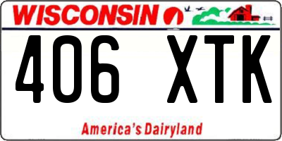 WI license plate 406XTK