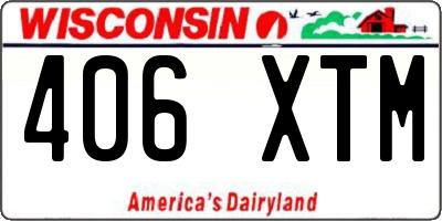 WI license plate 406XTM