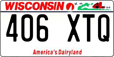WI license plate 406XTQ
