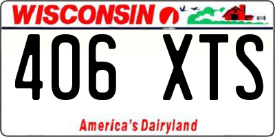 WI license plate 406XTS