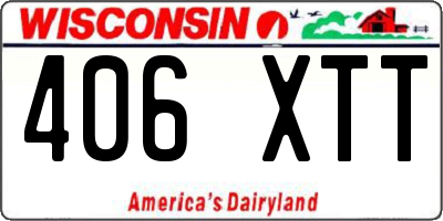 WI license plate 406XTT