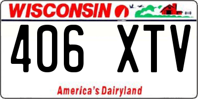 WI license plate 406XTV