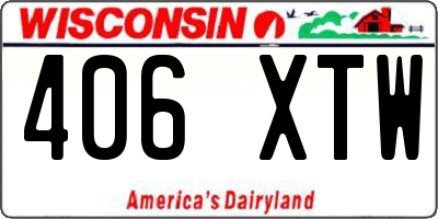 WI license plate 406XTW