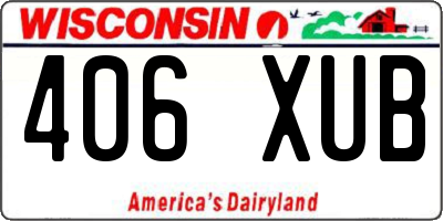 WI license plate 406XUB