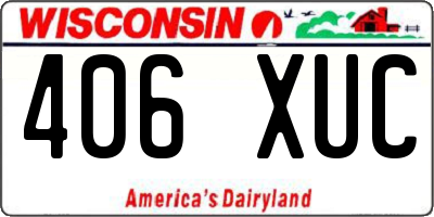 WI license plate 406XUC