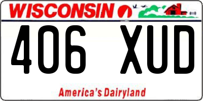 WI license plate 406XUD