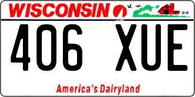WI license plate 406XUE