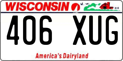 WI license plate 406XUG