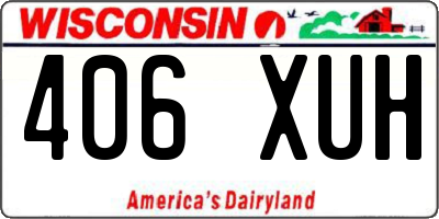 WI license plate 406XUH