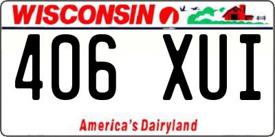 WI license plate 406XUI