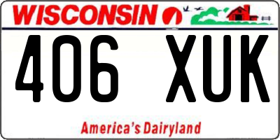 WI license plate 406XUK