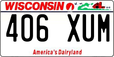 WI license plate 406XUM