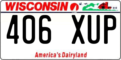 WI license plate 406XUP