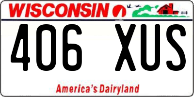 WI license plate 406XUS
