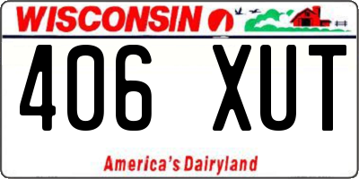 WI license plate 406XUT