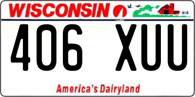 WI license plate 406XUU