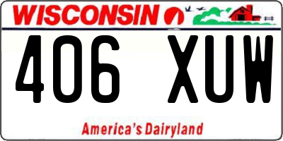 WI license plate 406XUW