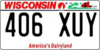 WI license plate 406XUY