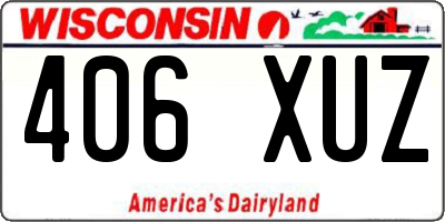 WI license plate 406XUZ