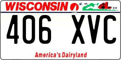 WI license plate 406XVC