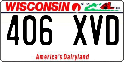 WI license plate 406XVD