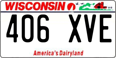 WI license plate 406XVE