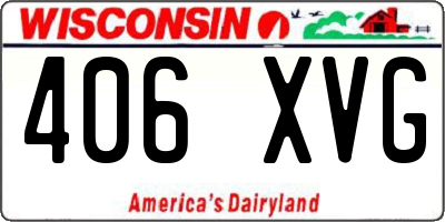 WI license plate 406XVG