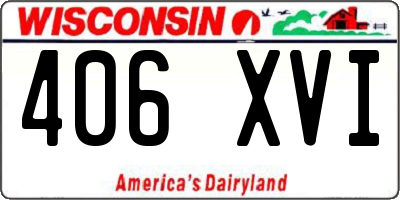 WI license plate 406XVI
