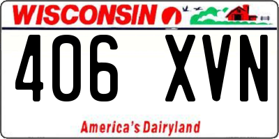 WI license plate 406XVN