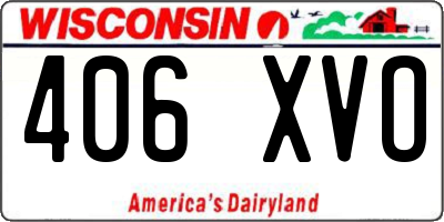 WI license plate 406XVO