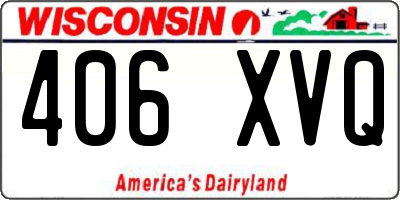 WI license plate 406XVQ