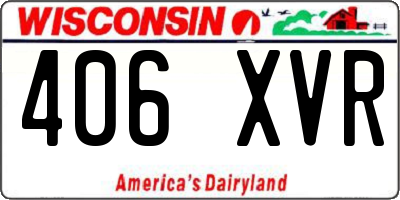 WI license plate 406XVR