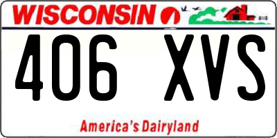 WI license plate 406XVS