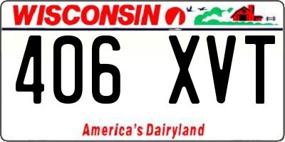 WI license plate 406XVT