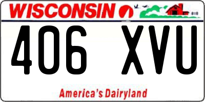 WI license plate 406XVU