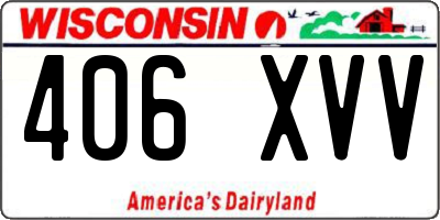 WI license plate 406XVV