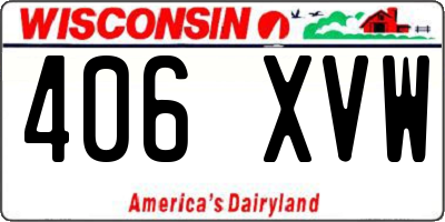 WI license plate 406XVW