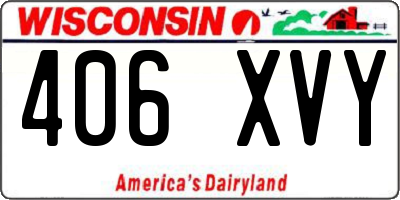 WI license plate 406XVY